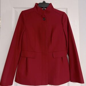 Banana Republic Women's Deep Red Stand-Collar Blazer Jacket